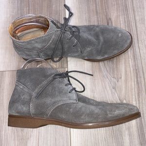 Franco Sarto Percy gray suede chukka lace up booties ankle boots size 9.5